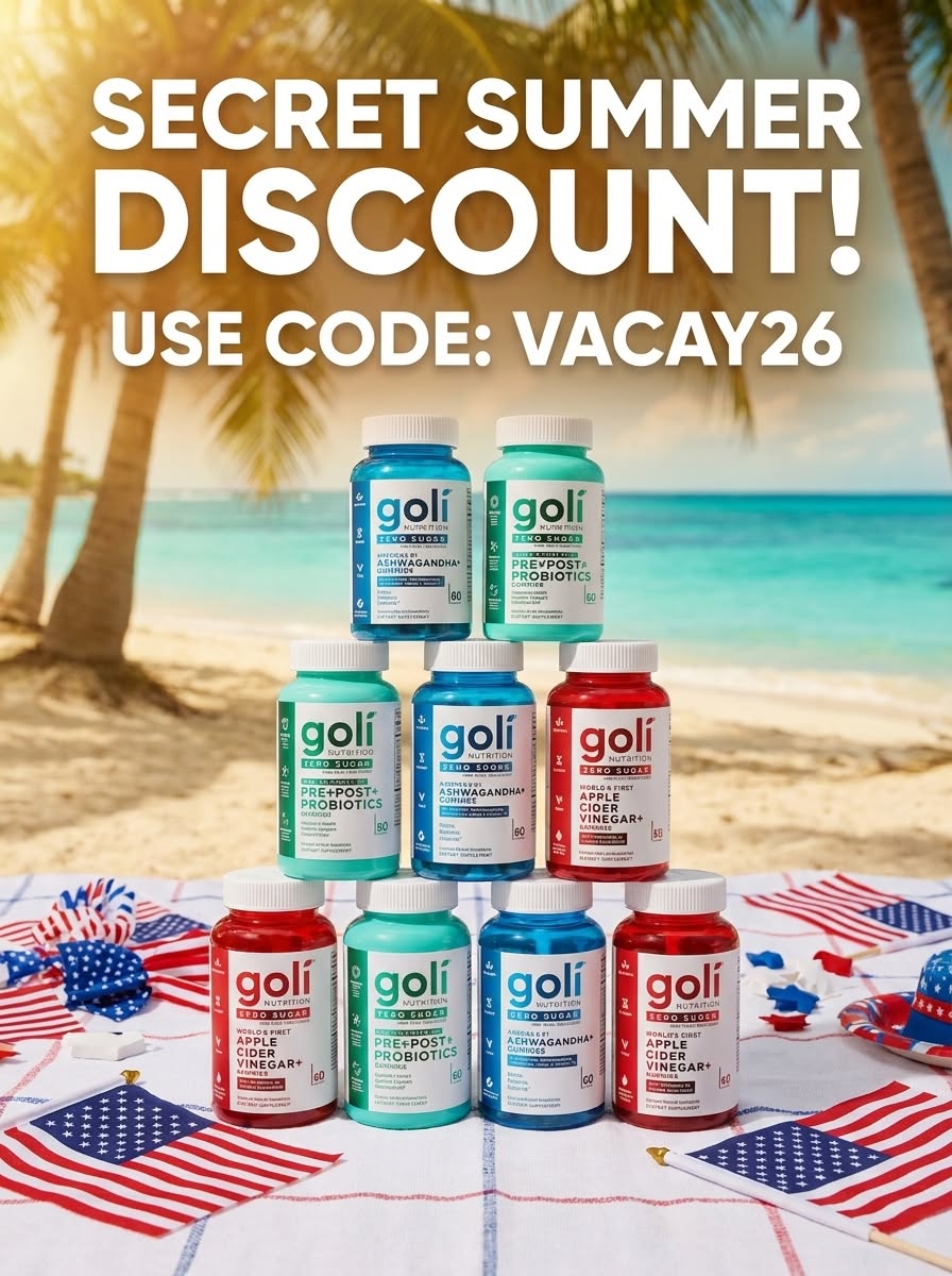 Goli Facebook ad: Use code VACAY26 to unlock your summer!