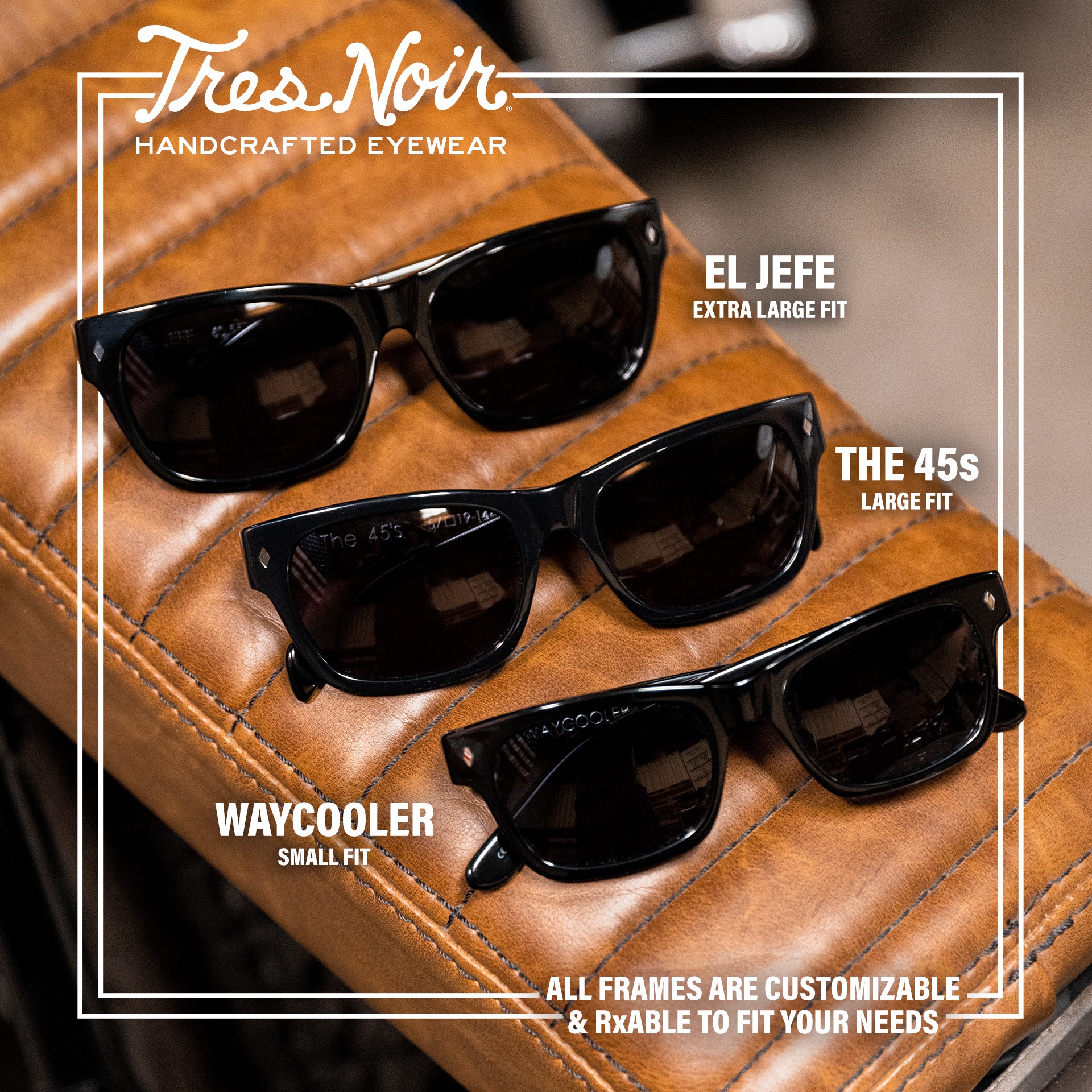 Tres Noir Eyewear Facebook ad: Made for those who need a little extra…