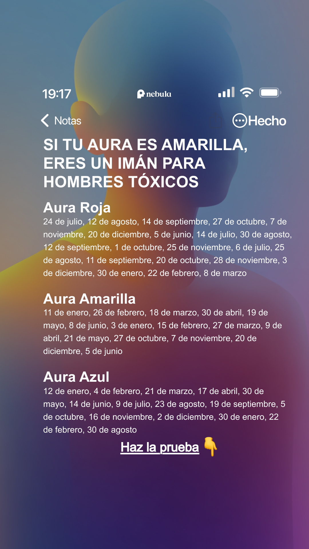 Nebula: Aura Power Reading Facebook ad