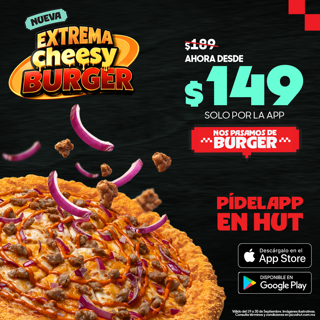 Pizza Hut México Facebook ad: Exclusivo por la app.