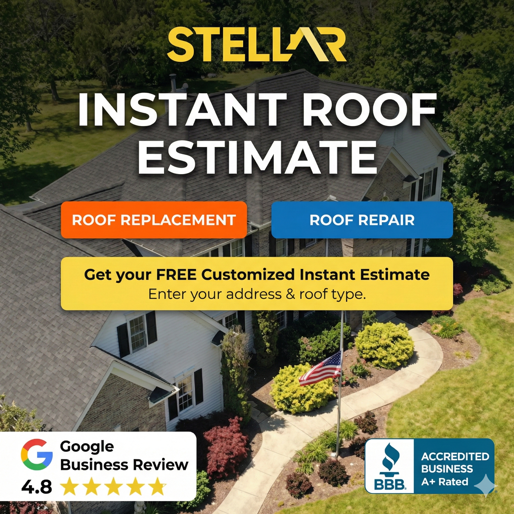 Stellar Roofing Facebook ad
