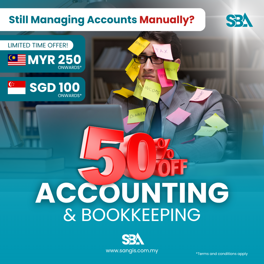 Sangis Business Advisory Facebook ad: 50% OFF Accounting Services