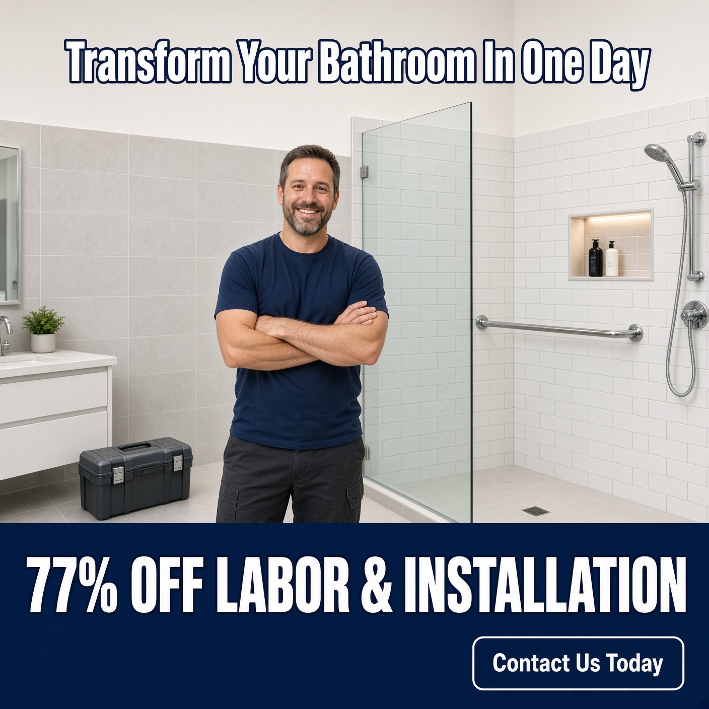 Five Star Bath Solutions Facebook ad: 77% OFF Labor & Installation
