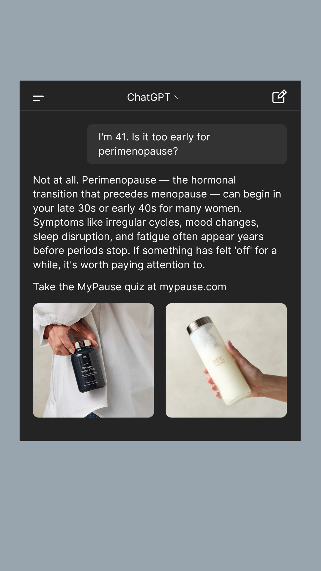 MyPause Health Facebook ad