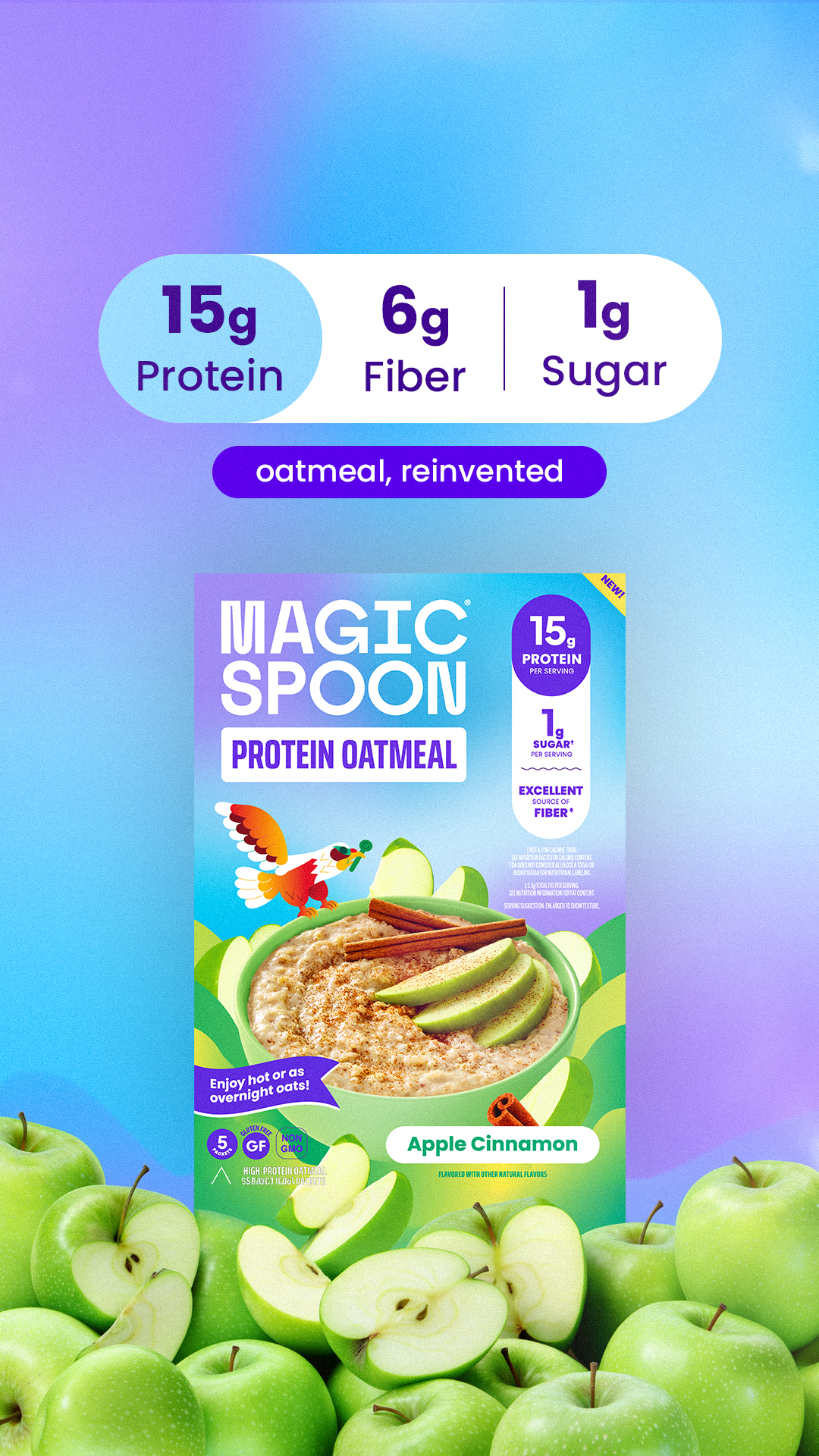 Magic Spoon Cereal Facebook ad: Breakfast With Benefits: Protein Oatmeal
