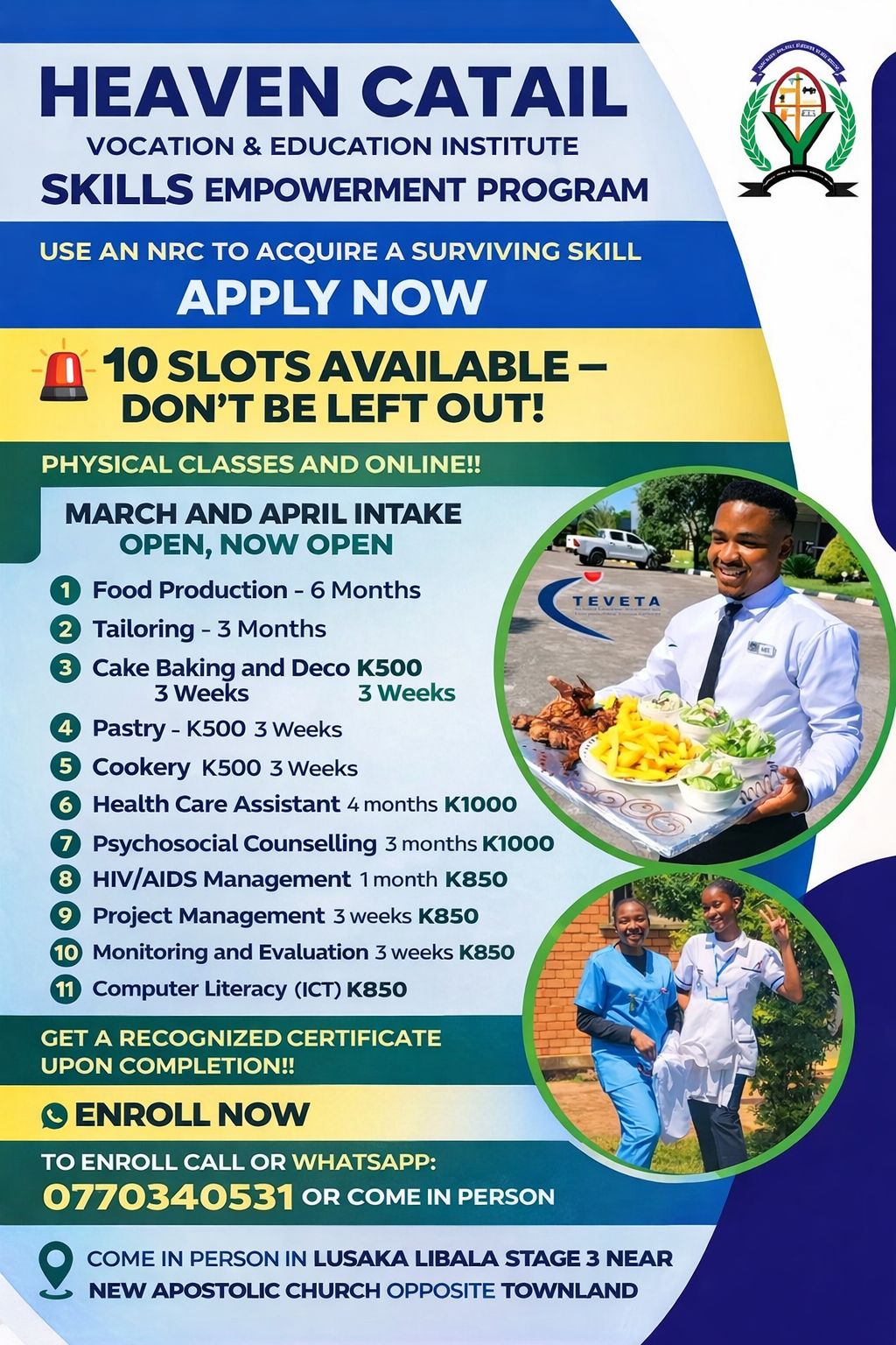 Heaven Catail Vocation And Education Training Institute-HEACAVO Facebook ad: USE AN NRC TO ACQUIRE A SURVIVING SKILL…
