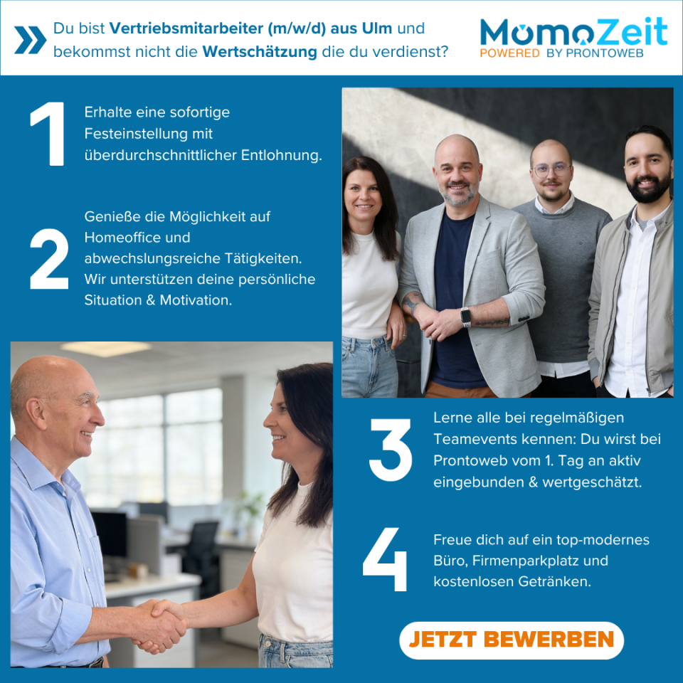 MomoZeit - Die digitale Zeiterfassung Facebook ad: Gesucht: Vertriebsmitarbeiter (m/w/d)