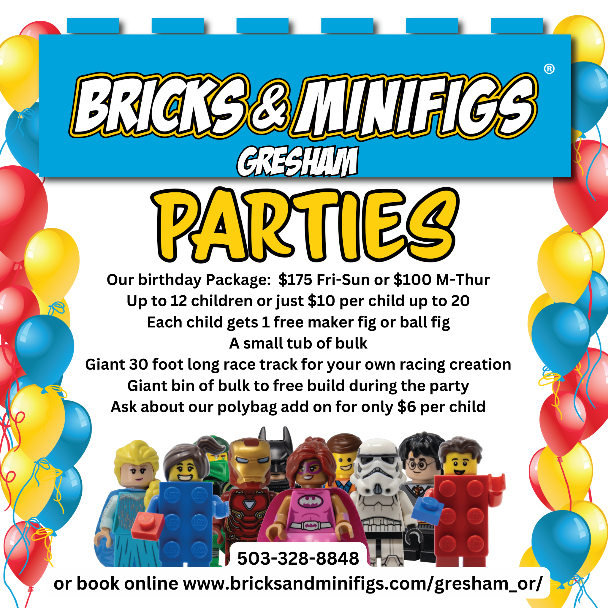 Bricks and Minifigs Gresham Facebook ad