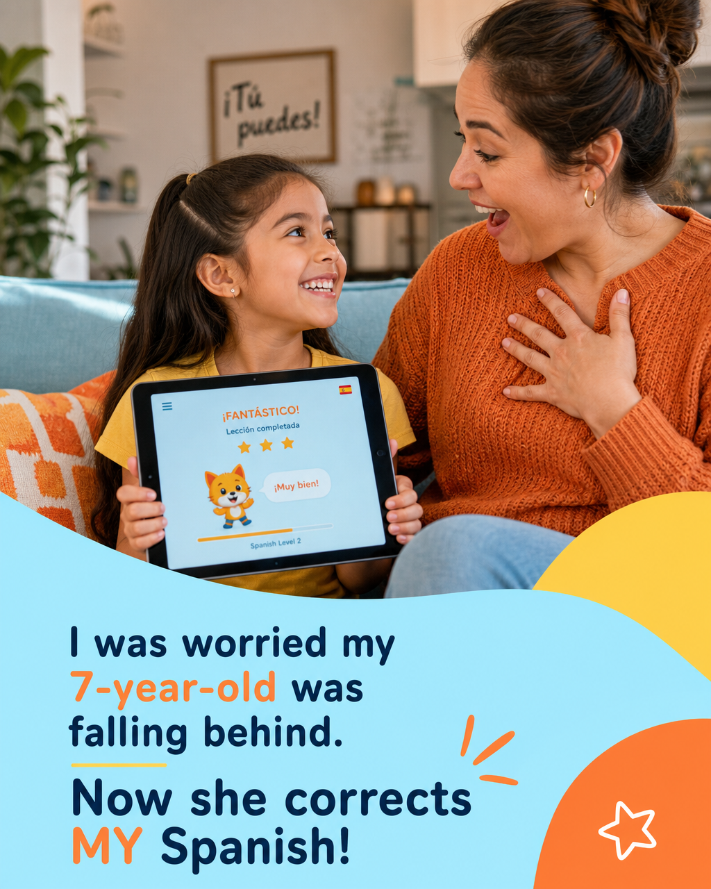Spanish.Education Facebook ad: Moms Love Watching Their Kids Speak Spanish