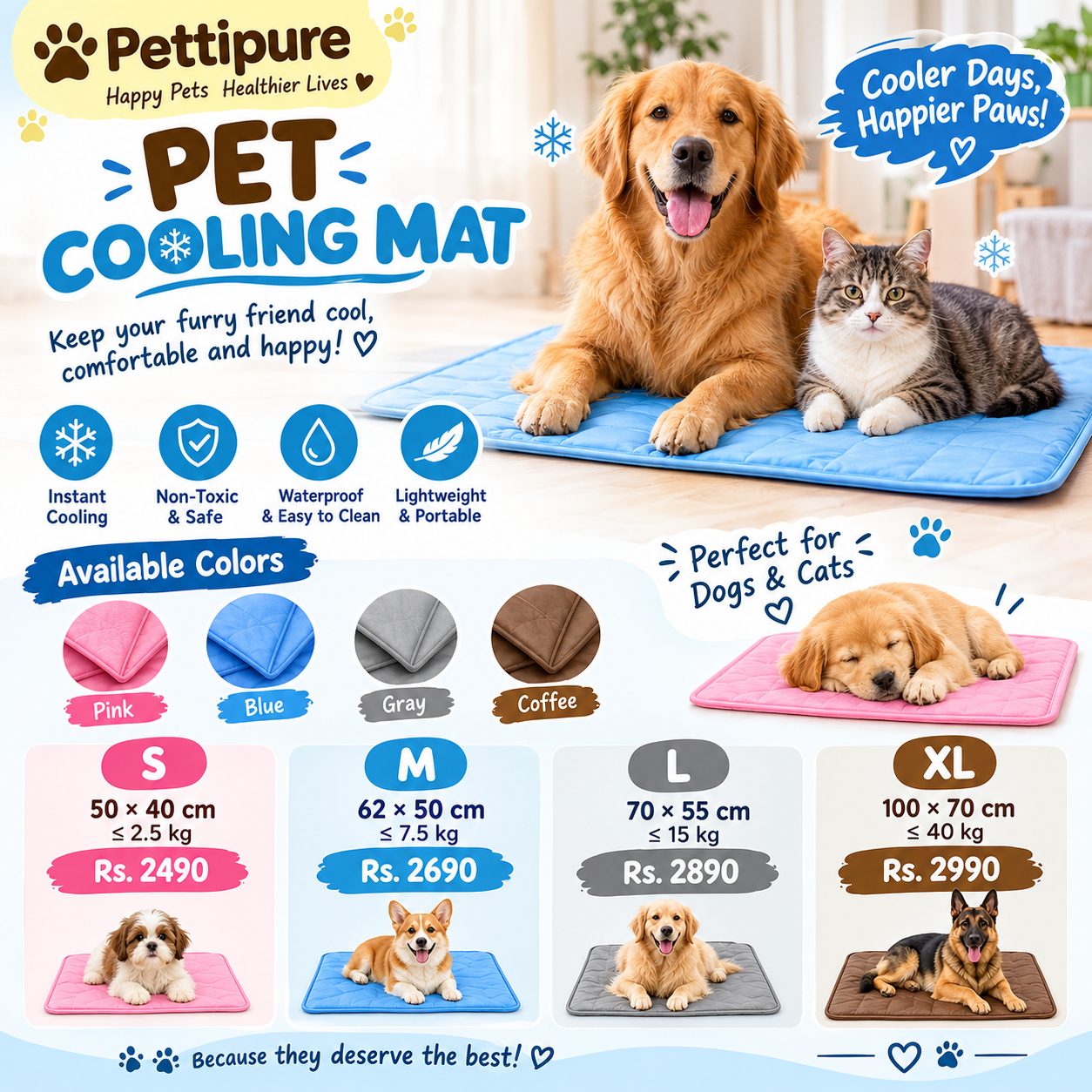 Pettipure Dog Shampoo Facebook ad: ඔබේ සුරතලාට සිසිල් සුවපහසු දවසක්!