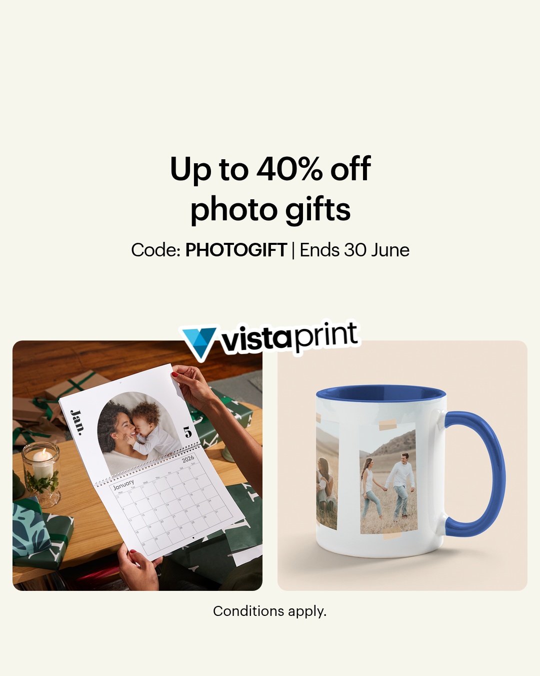 VistaPrint Facebook ad