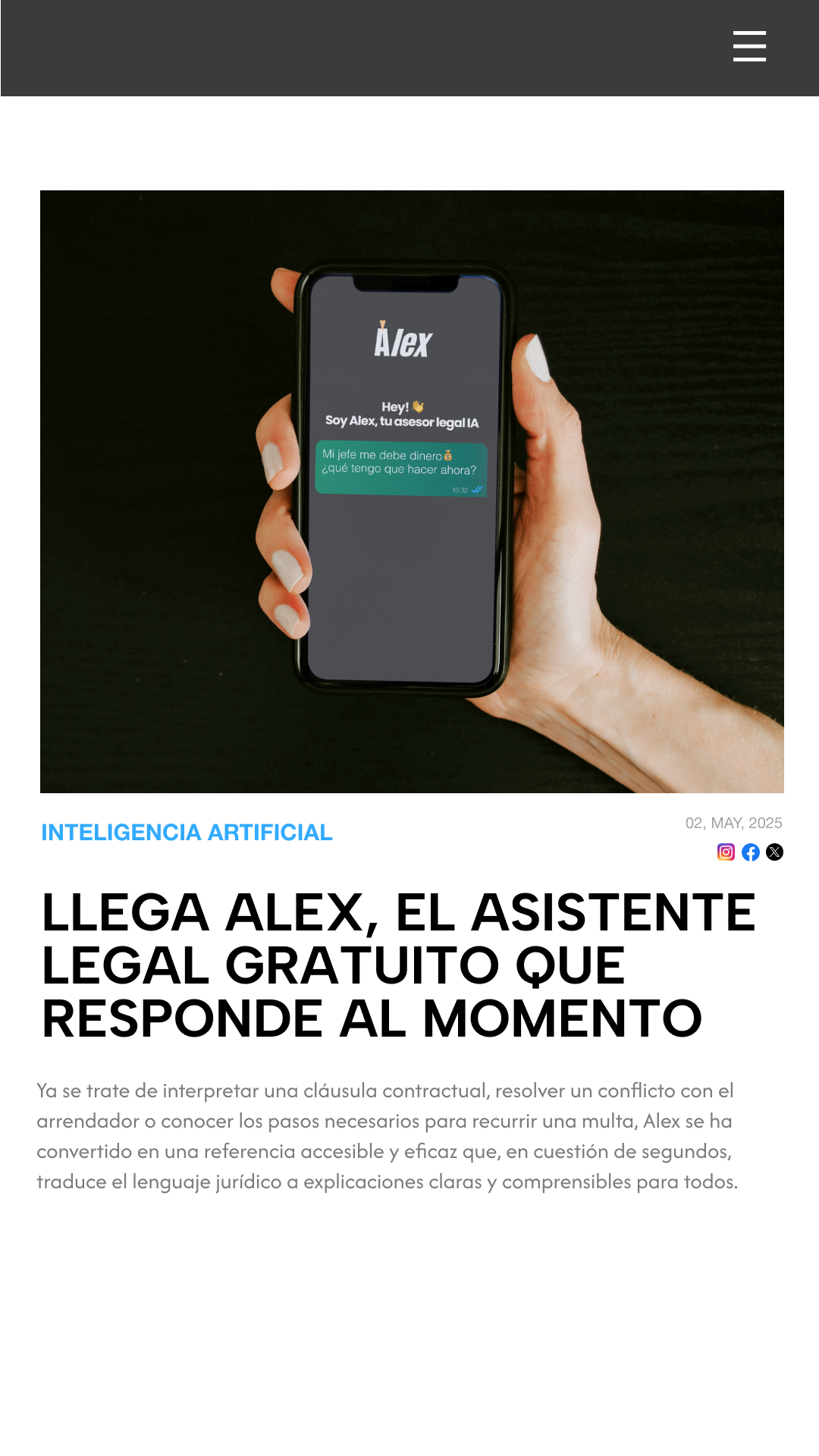 Alex Legal AI Facebook ad