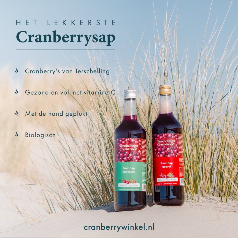 Terschellinger Cranberries Facebook ad: Het Lekkerste Cranberrysap van Terschelling