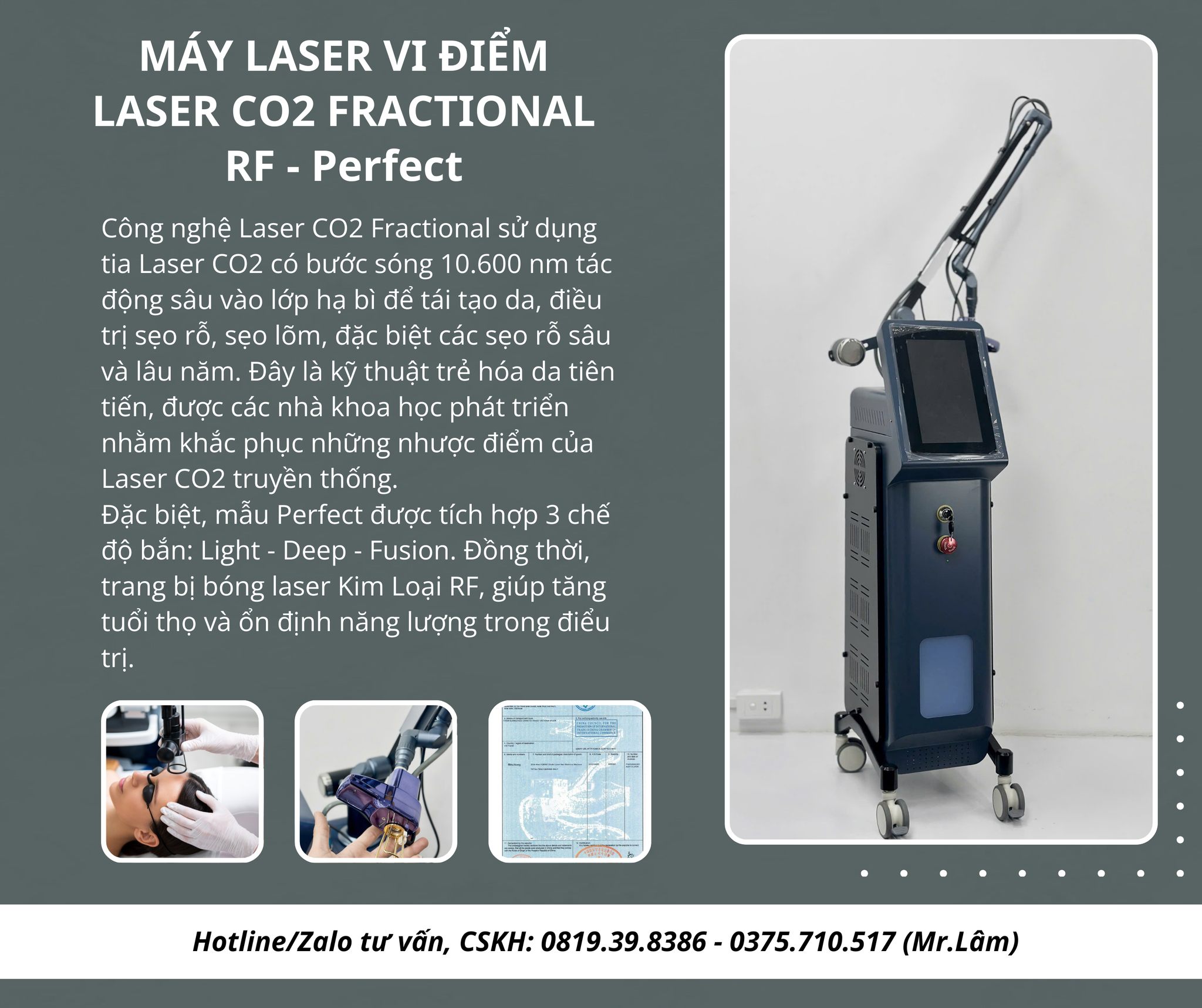 Thiết Bị Spa Trung Lâm Facebook ad: Cập nhật các mẫu máy Laser CO2 Fractional…