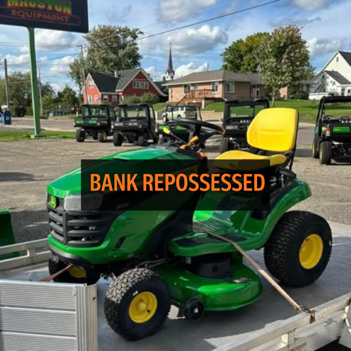 Everyday Wonders Facebook ad: Bank Repossessed Lawn Mowers, Learn More