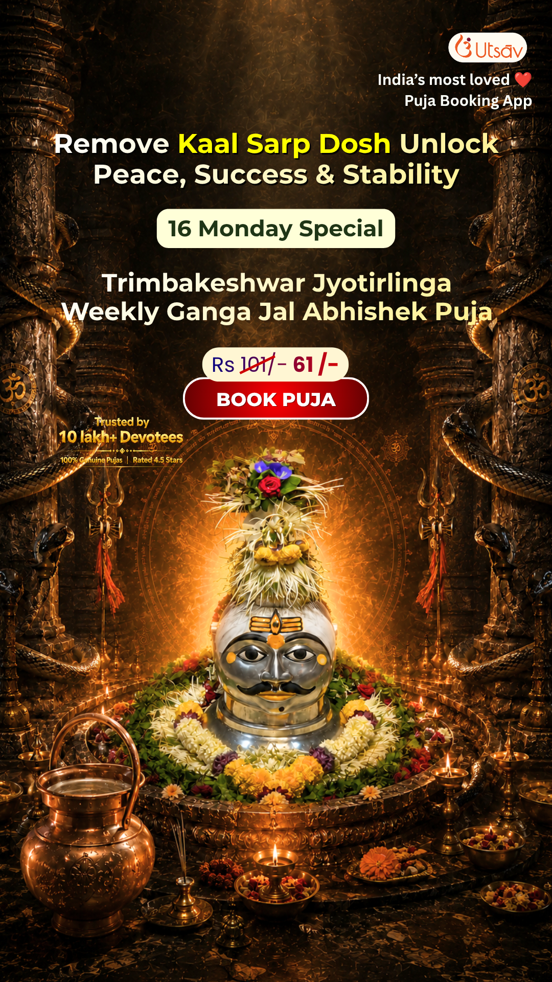 Utsav App : India’s most Loved  Puja Booking App Facebook ad