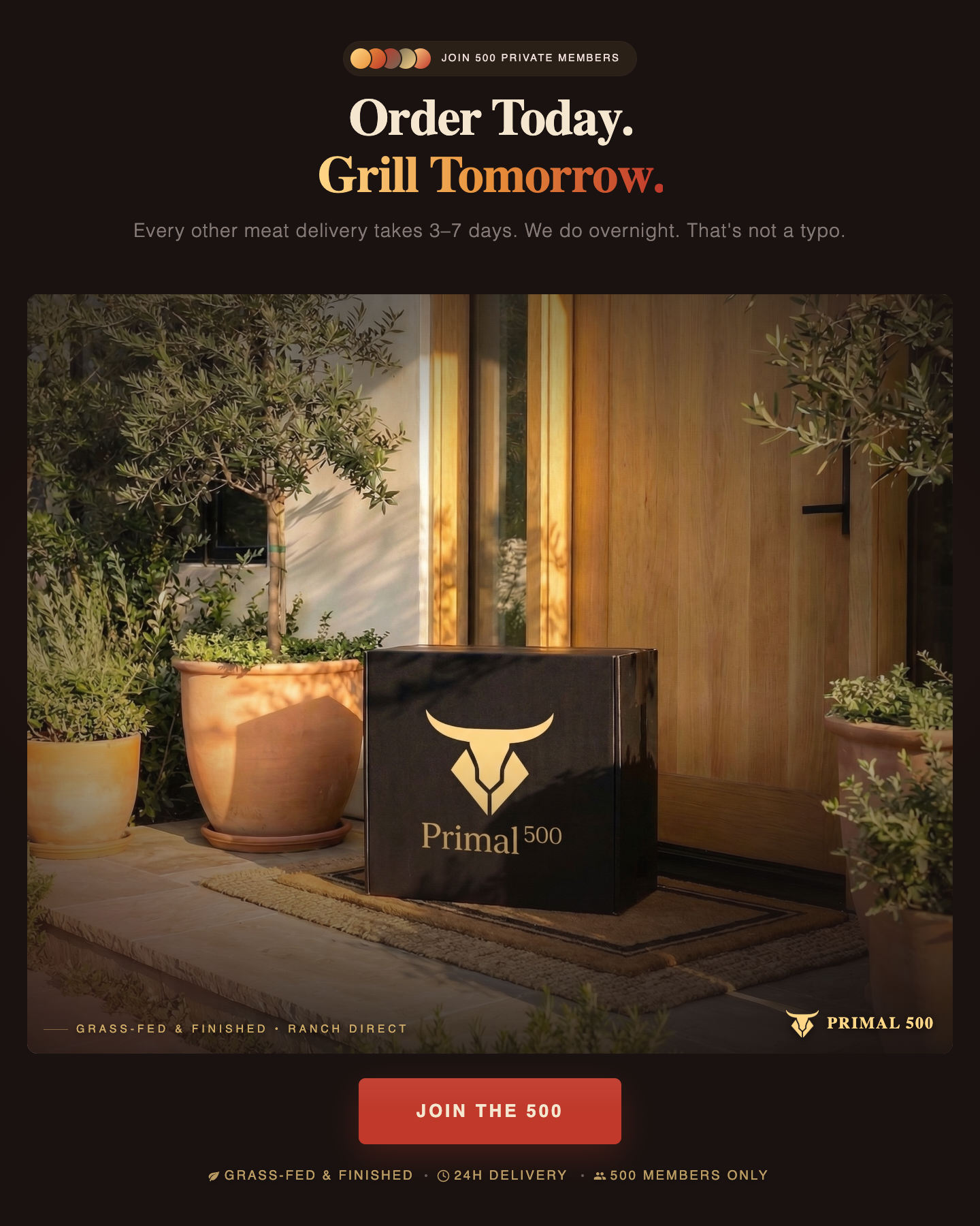 Primal 500 Facebook ad: Order Today. Grill Tomorrow.