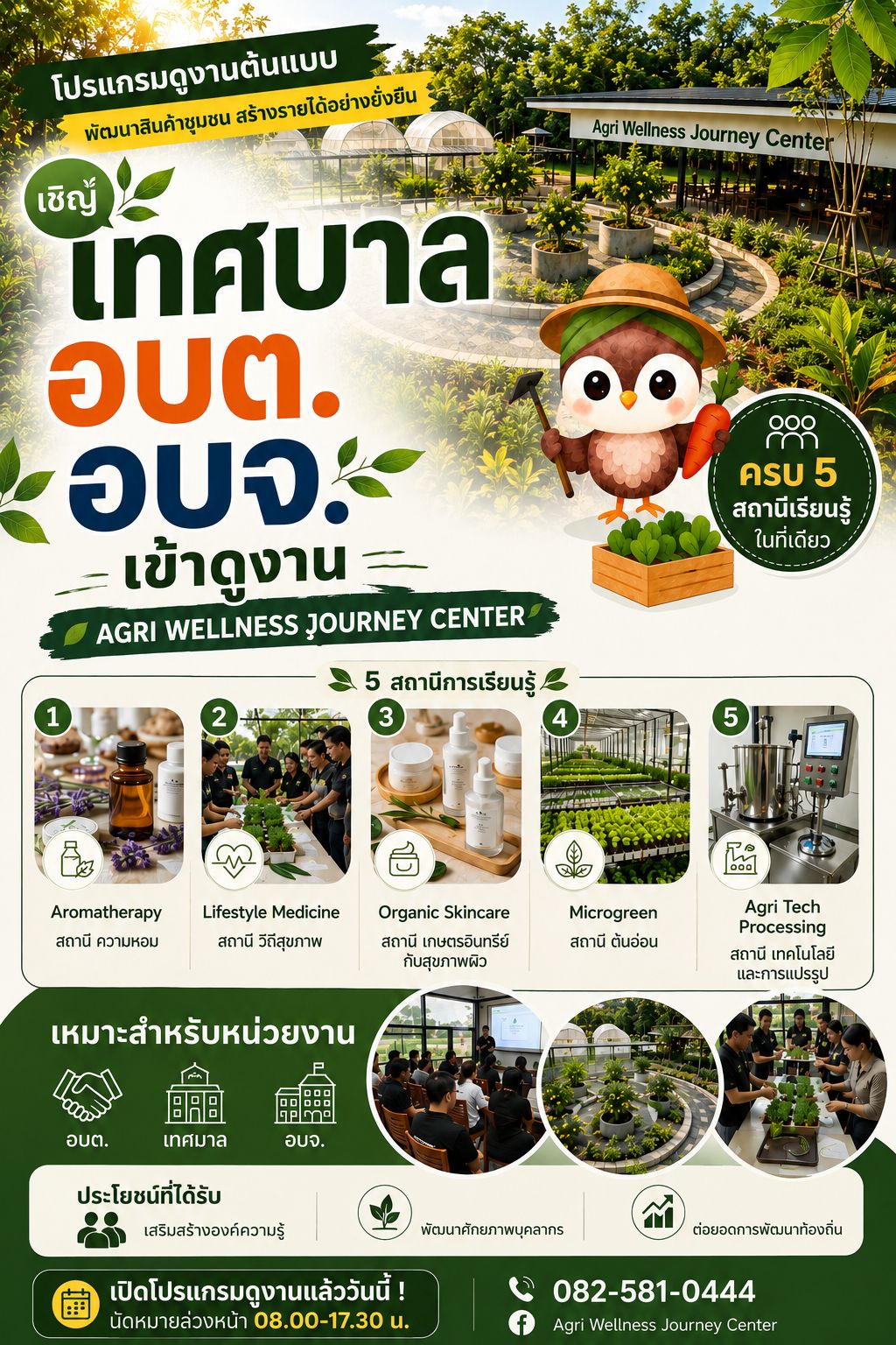 Agri Wellness Journey Center Facebook ad: เรียนรู้ ดูงาน พัฒนาสินค้าชุมชน (อบต.