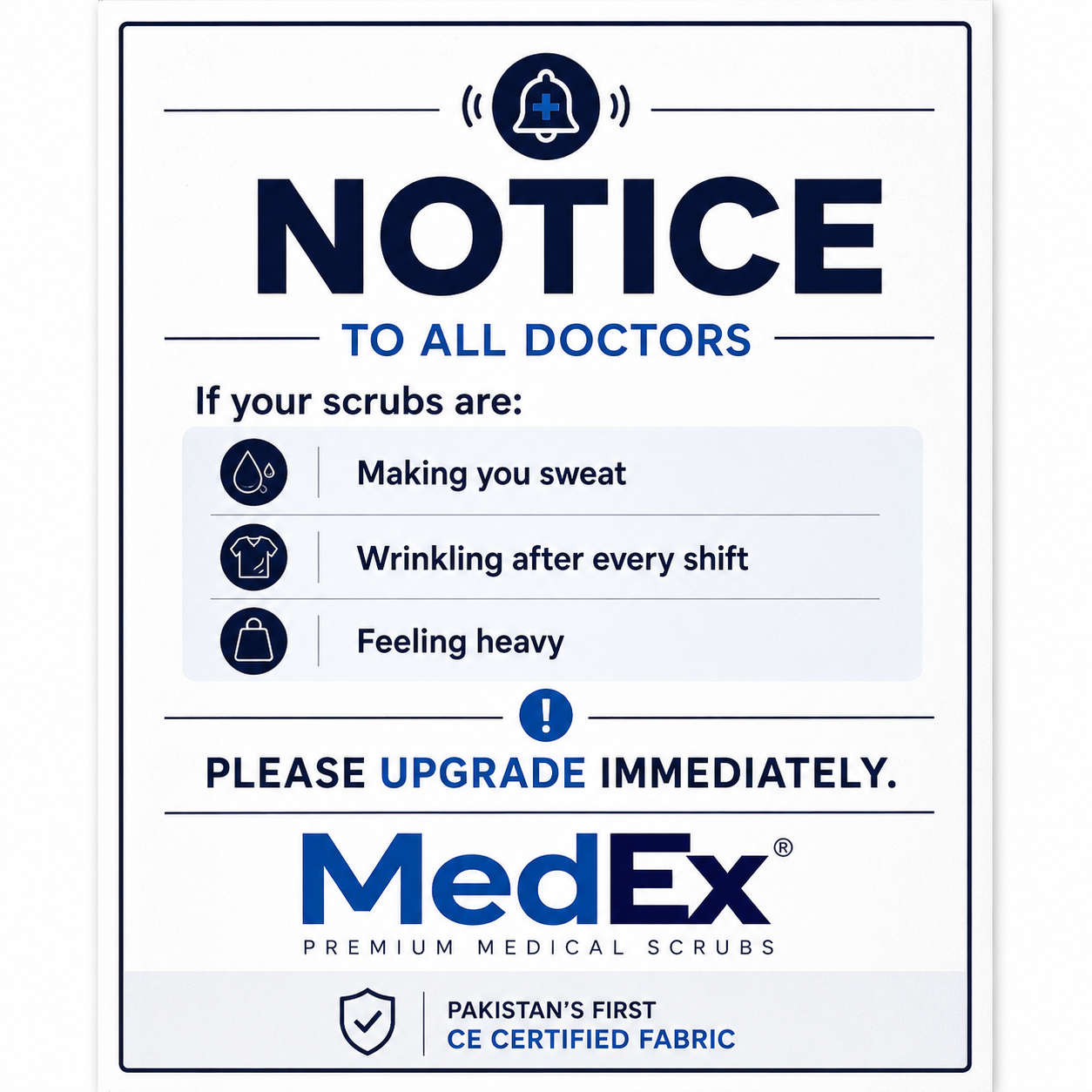 MedEx Facebook ad: Your Lab Results Are In. Time to Change Your Scrubs.