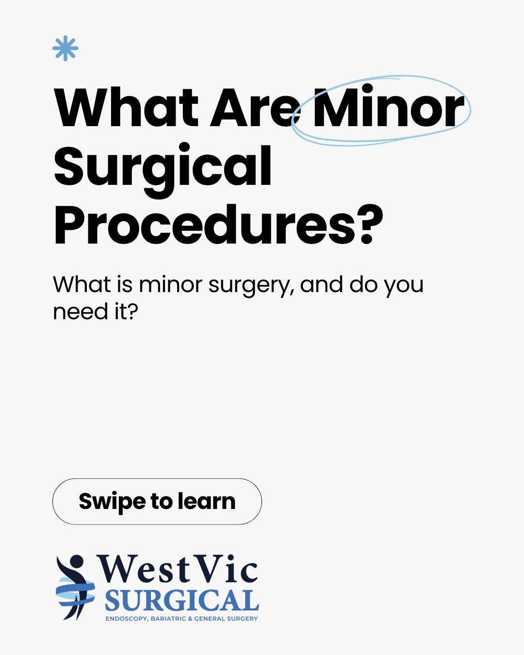 WestVic Surgical Facebook ad: Minor surgical procedures can often be performed safely…