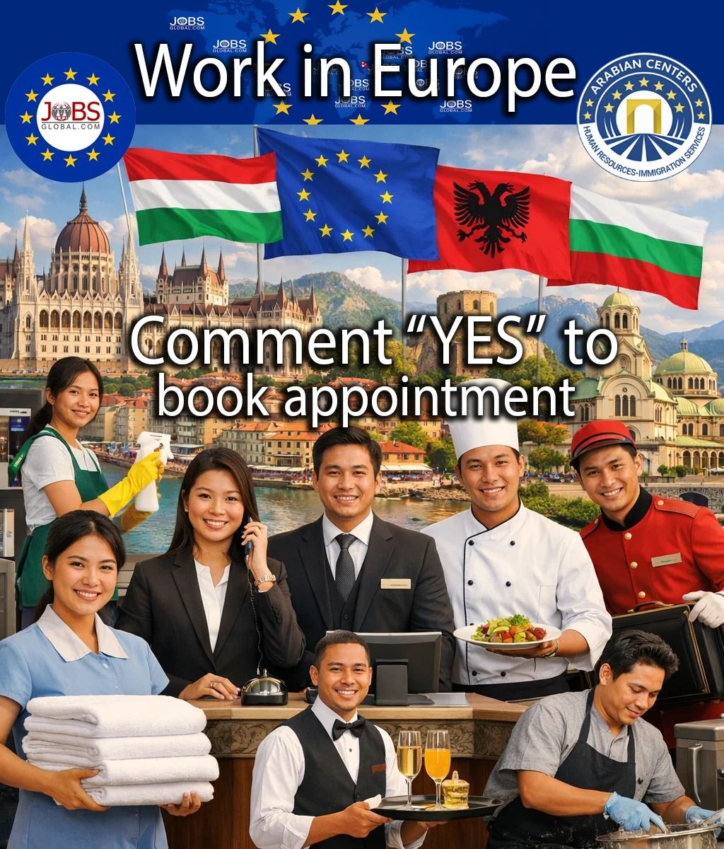 JobsGlobal.com and ACHR Global Immigration & Employment Services Facebook ad: EUROPE IS HIRING, CROATIA | HUNGARY | ALBANIA
