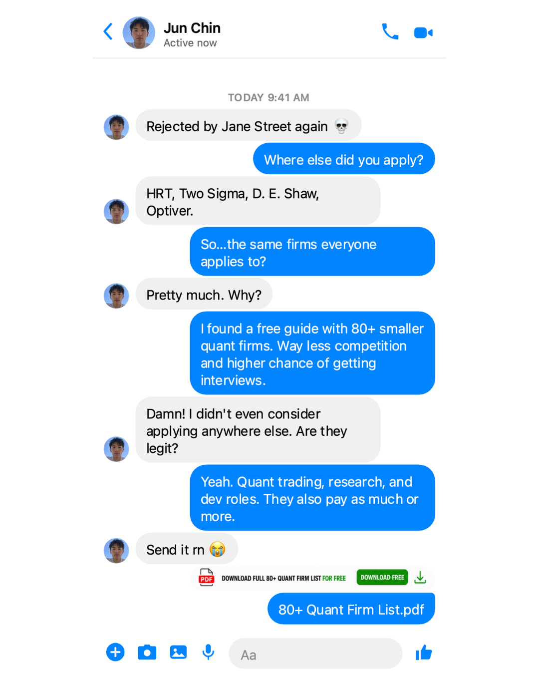 Wall Street Quants Facebook ad