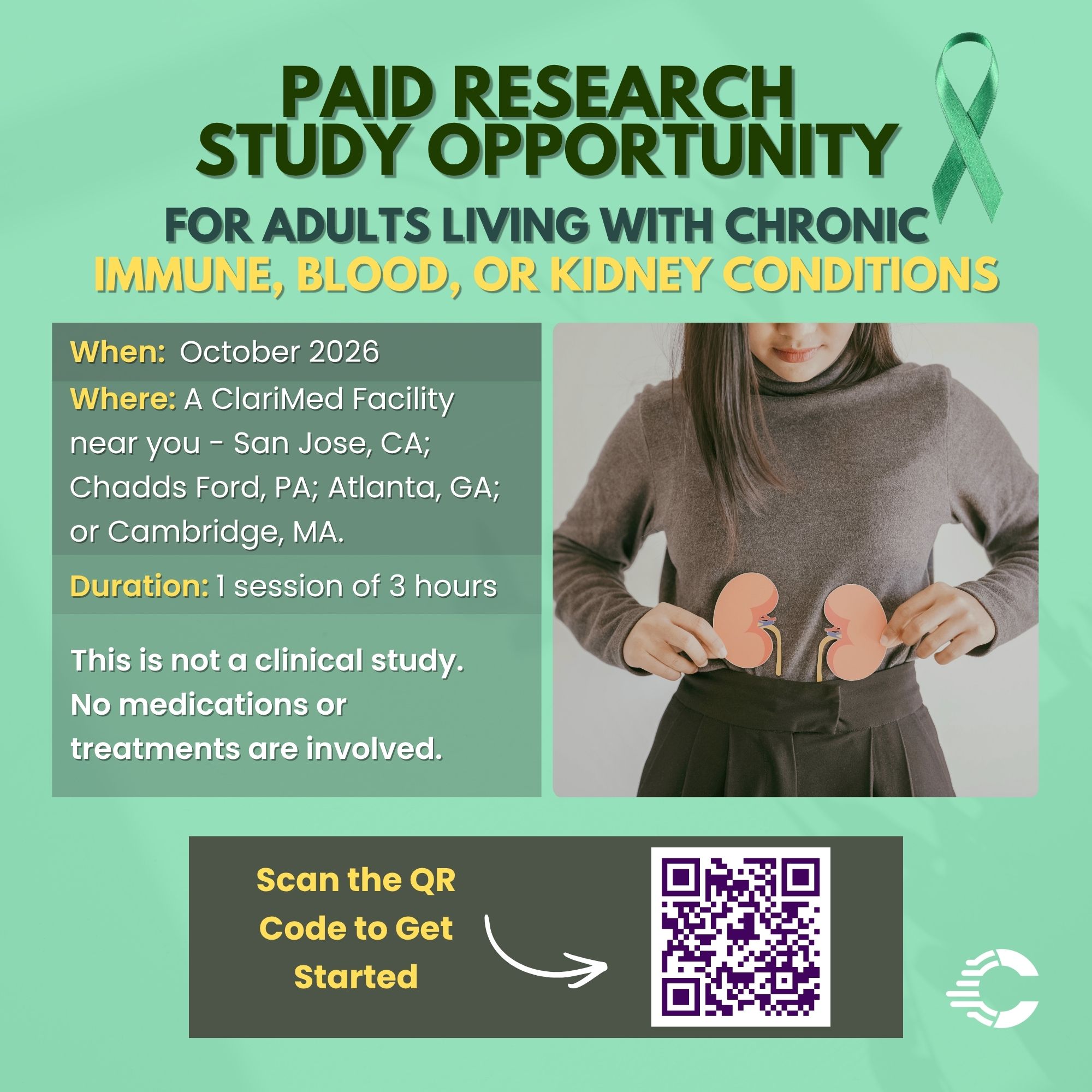 ClariMed, Inc Facebook ad: Patients and/or Caregivers of Chronic Medical Conditions…