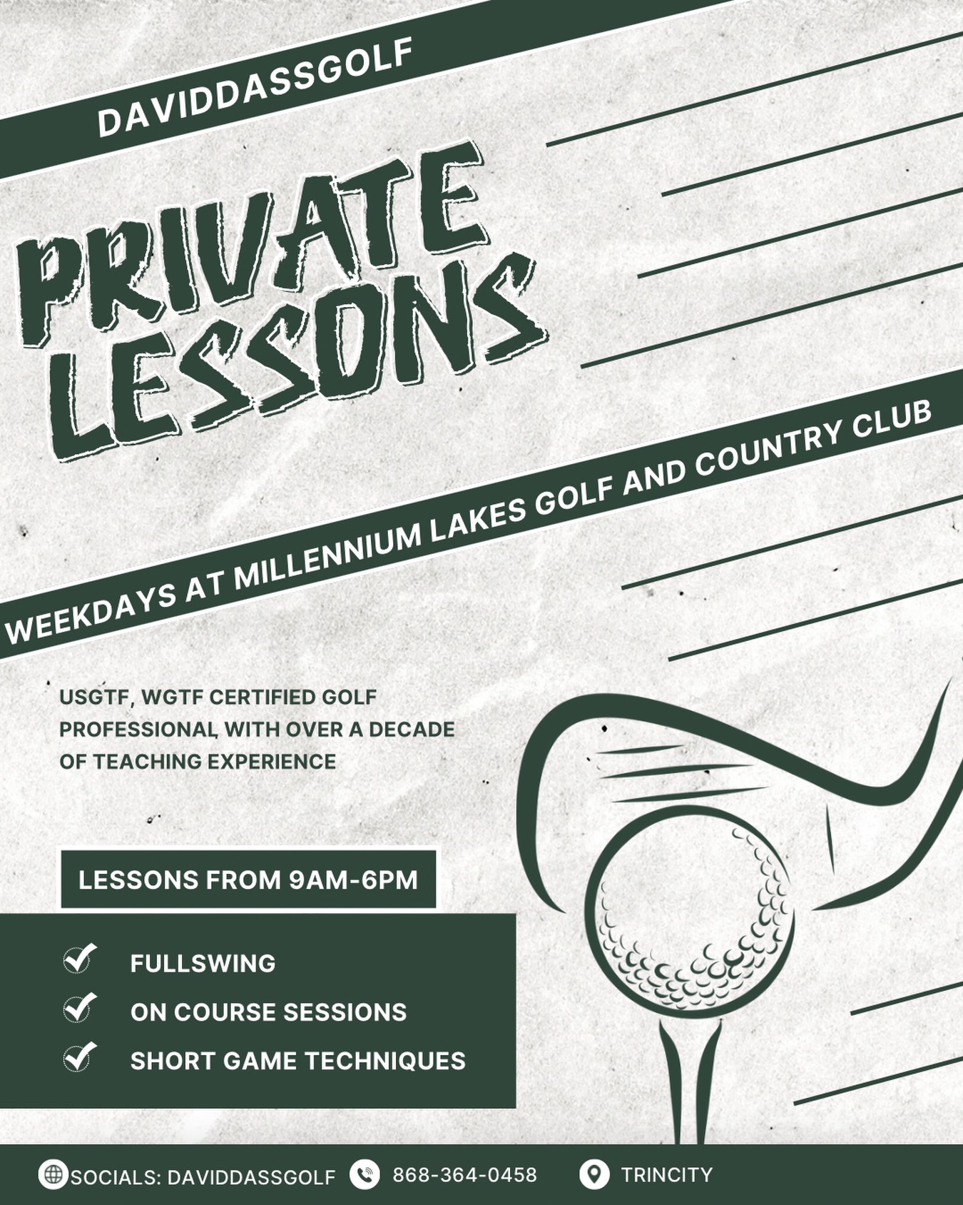 David Dass Golf Facebook ad from Aug 8, 2026