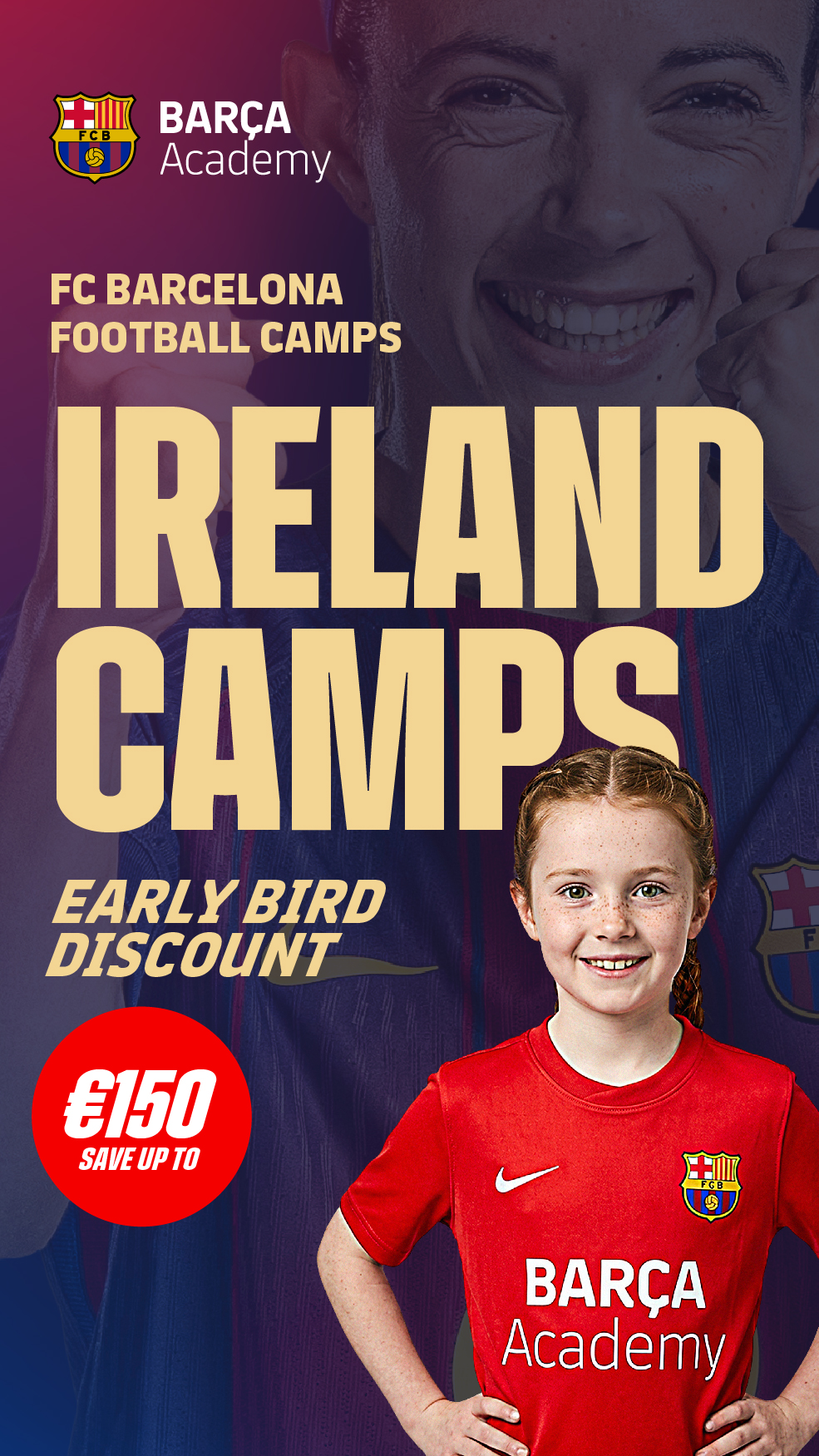 Barça Academy Ireland Facebook ad from Feb 12, 2026