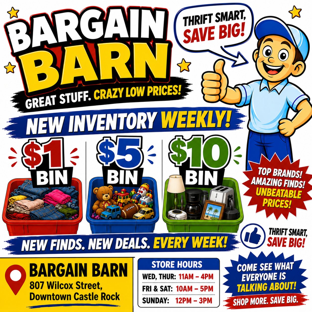 Joel Gittleman Facebook ad: Thrift Smart Save Big at the Bargain Barn