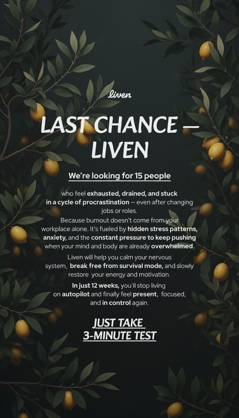 Liven: Communauté d'Éveil de Soi Facebook ad: Easy to Follow Anti-Burnout Plan
