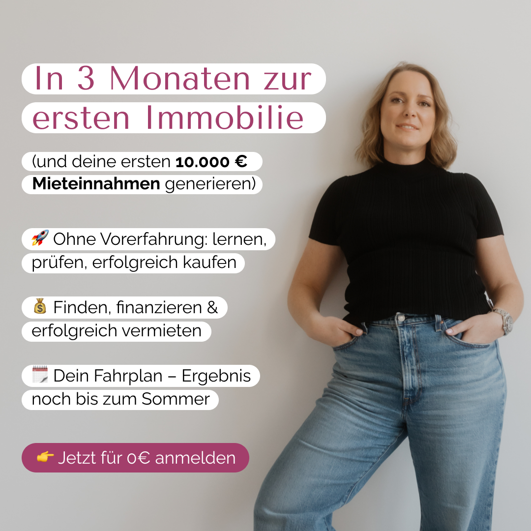 Mrs. Property Facebook ad: In 3 Monaten zur ersten Immobilie