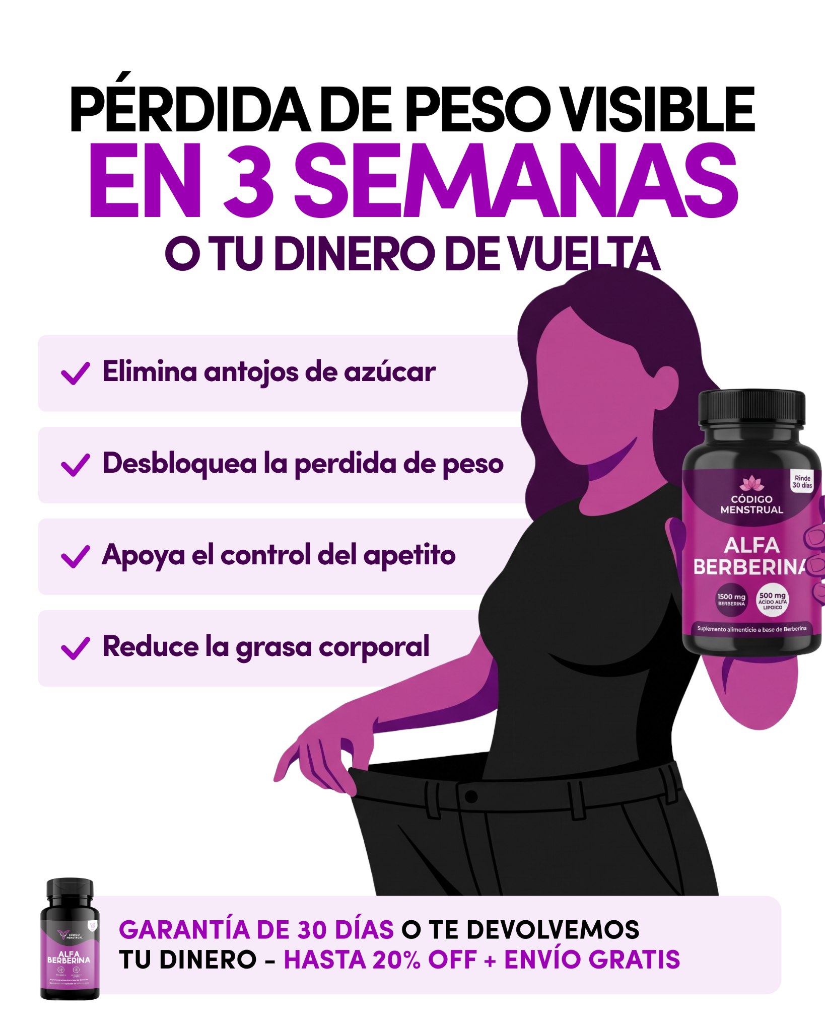 Codigo Menstrual Facebook ad: Hasta 10 kilos en 90 días