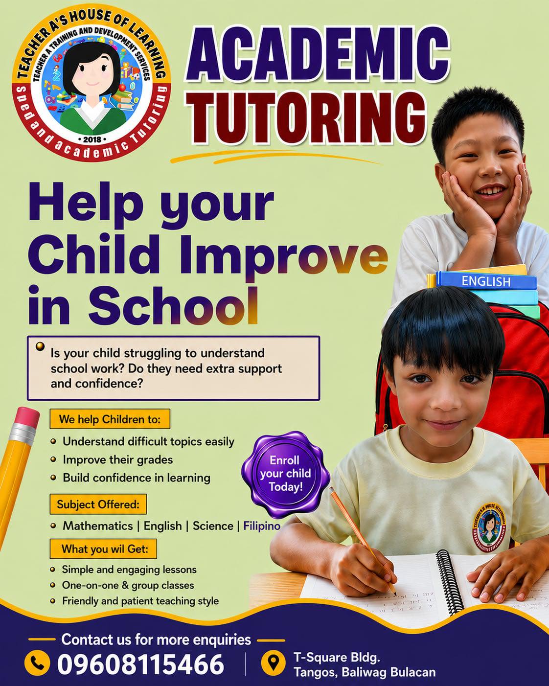 Teacher A’s House of Learning - Baliwag Bulacan Branch  Facebook ad