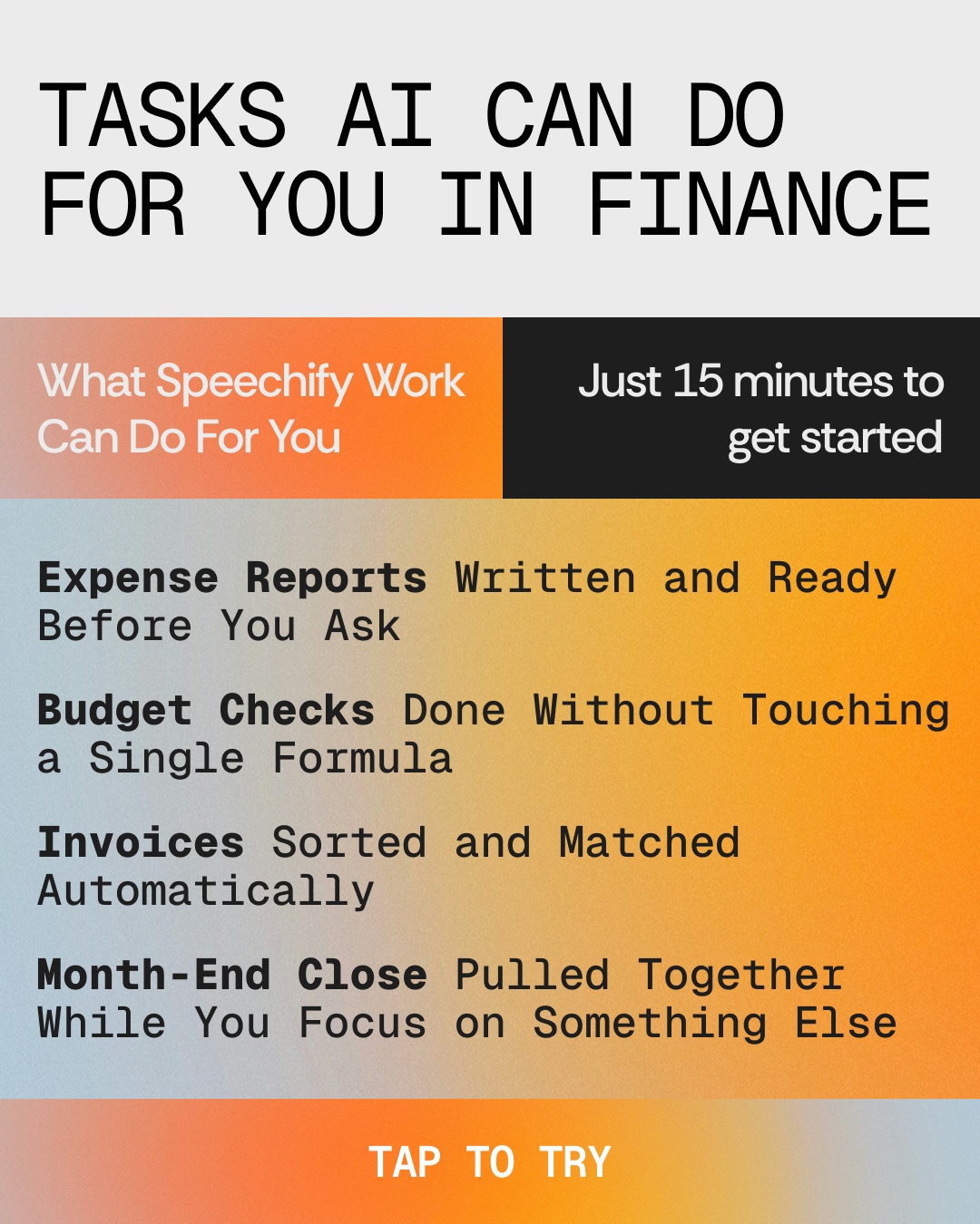 Speechify Work Facebook ad