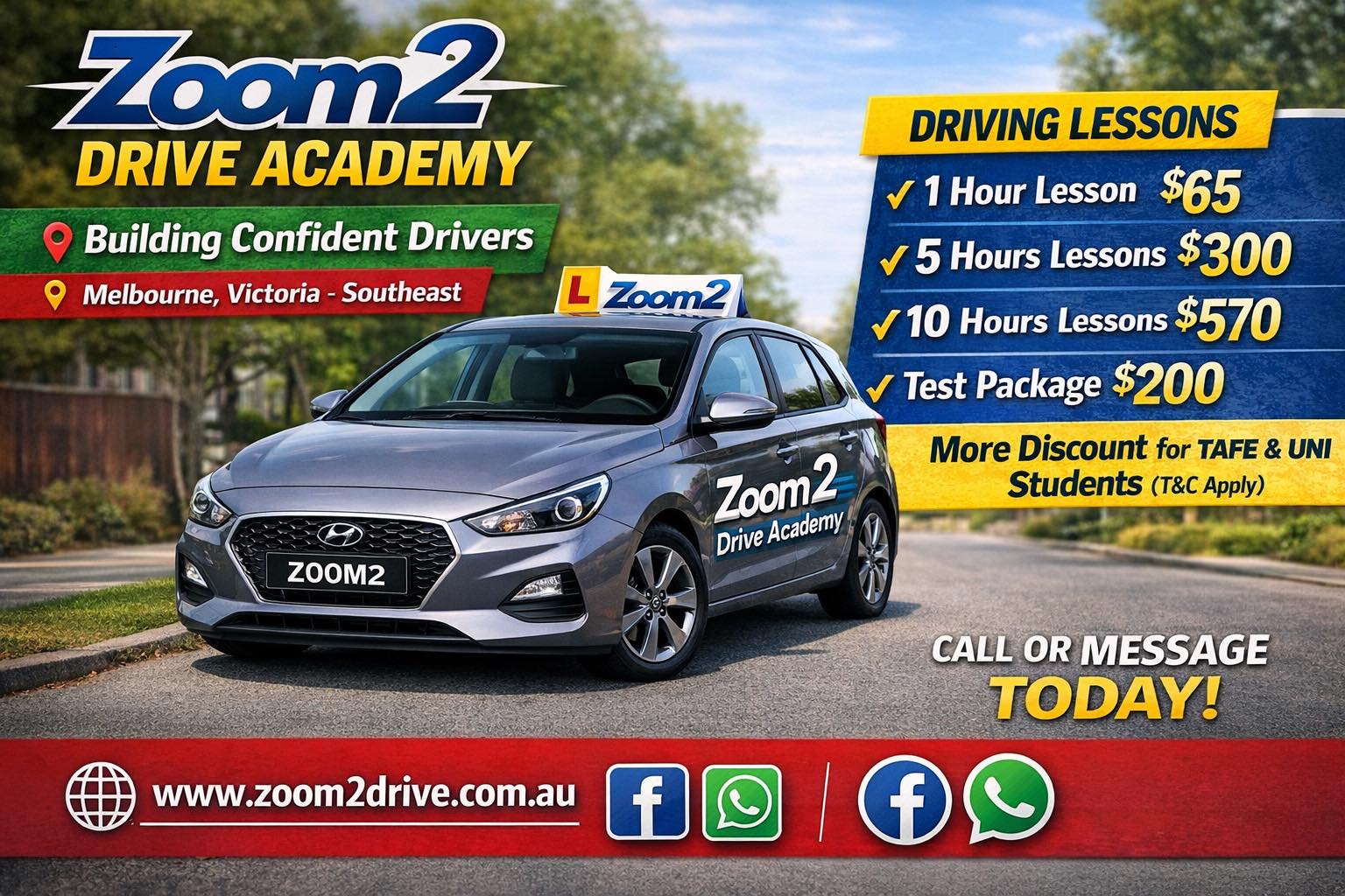 ZoomTwo Driveacademy Facebook ad: Zoom2 Drive Academy | Learn to Drive with Confidence