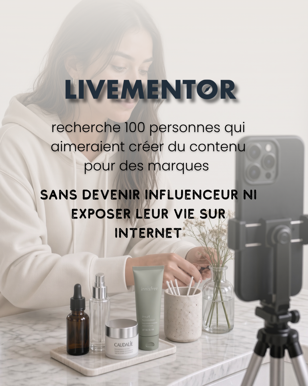 LiveMentor Facebook ad: Devenez Créateur UGC