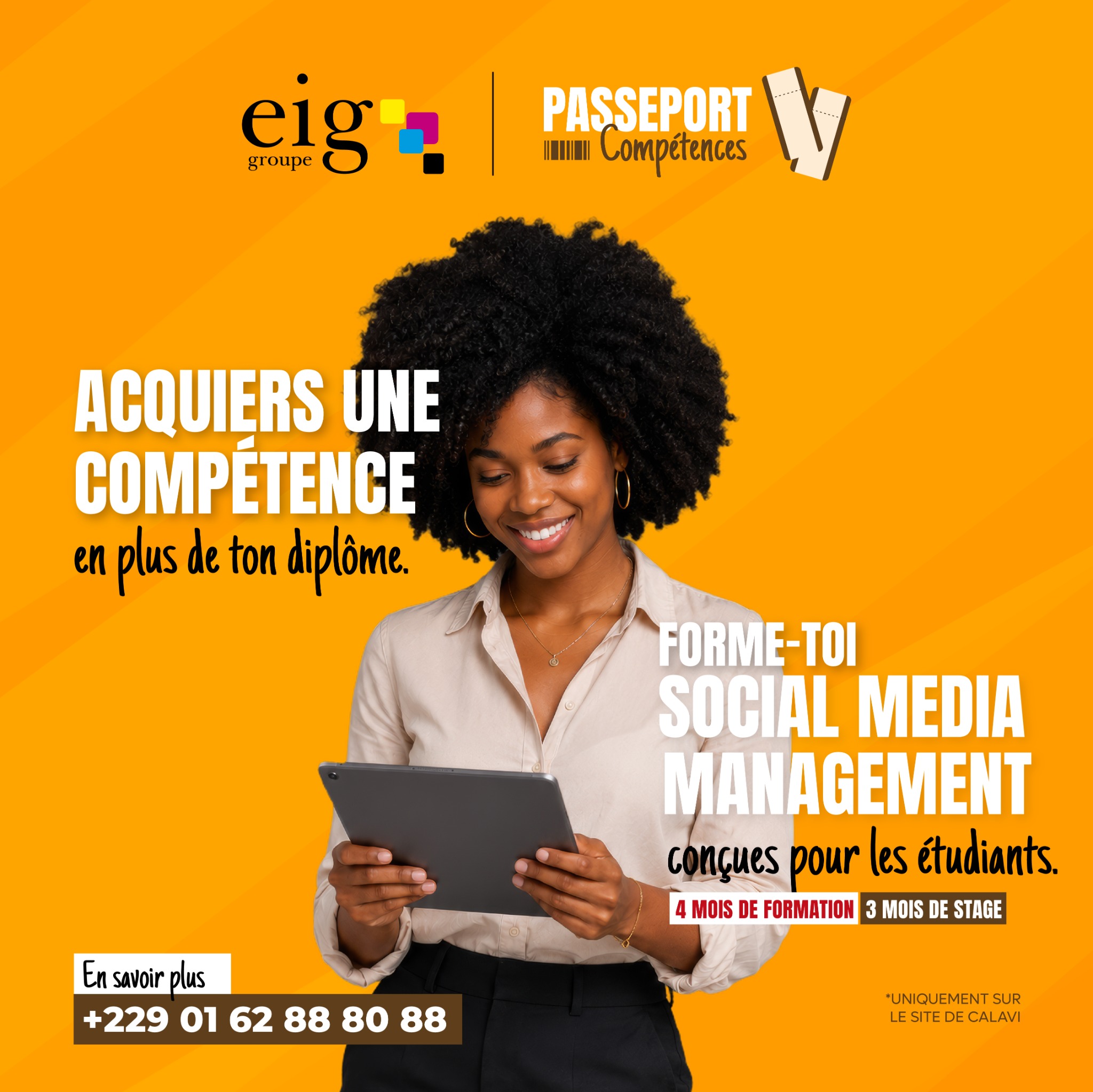 EIG BÉNIN Facebook ad: Formes-toi en Social Média Management!