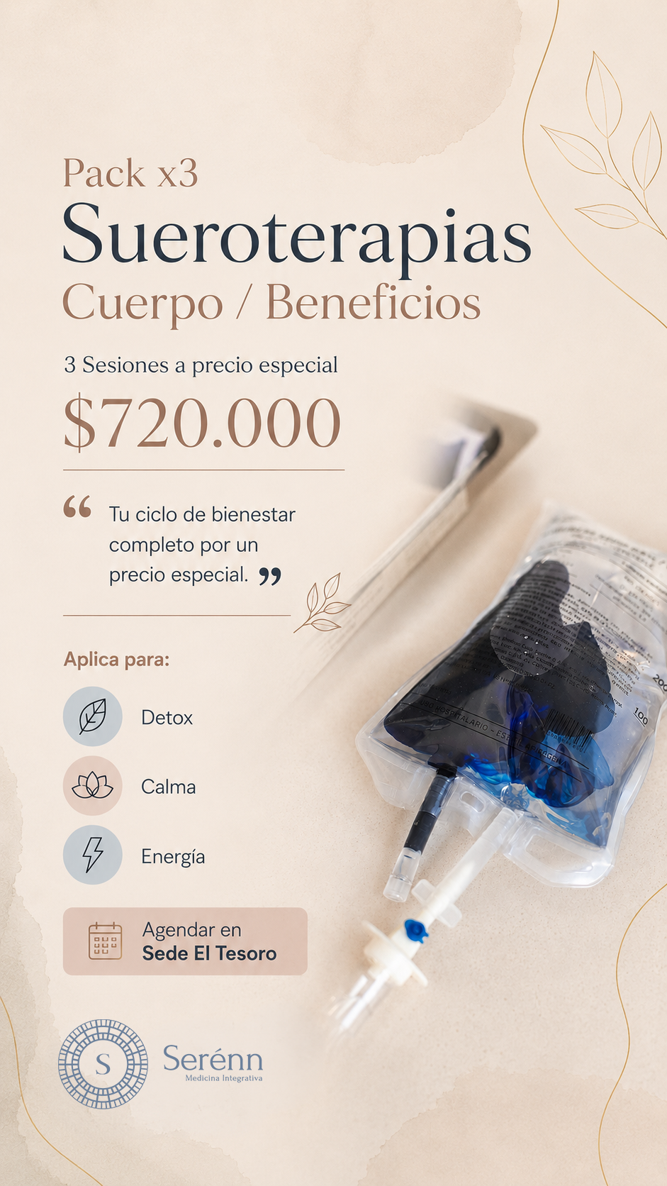 Serénn Medicina Integrativa Facebook ad: Los resultados clínicos no se logran con sesiones…