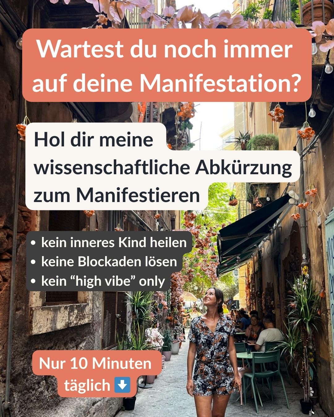 Mindbliss Facebook ad: Raus aus dem Manifestations-Wartezimmer