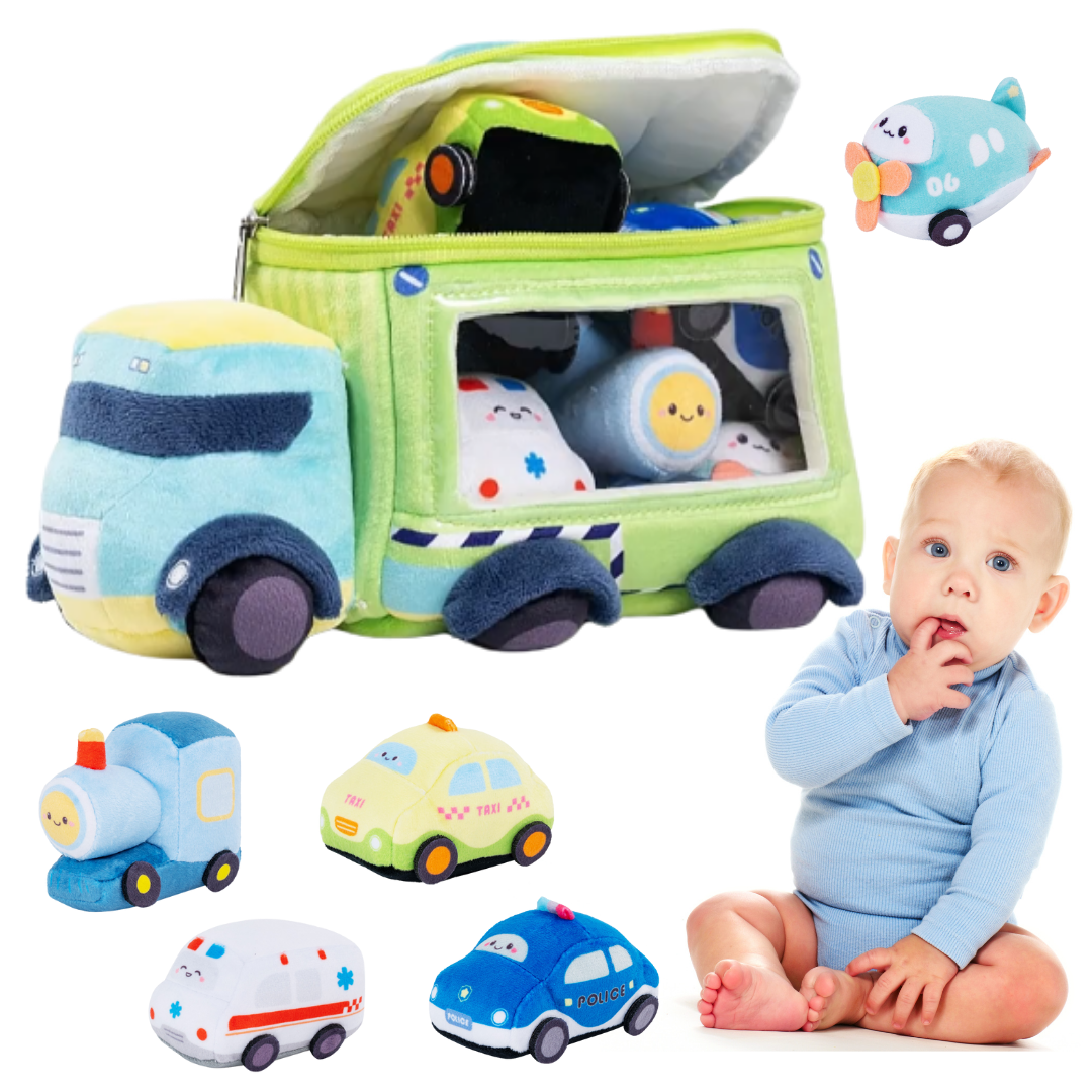Ouozzz Facebook ad: Plush Stuffed Truck Toy Set for Baby 0-2 Years Old