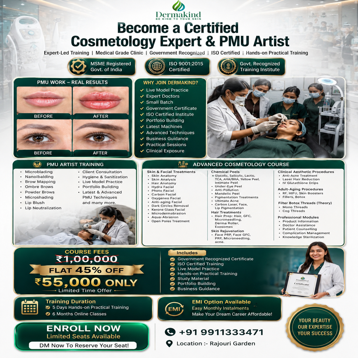 Rreti Upadhaya Facebook ad: Admissions Open for Cosmetology Course