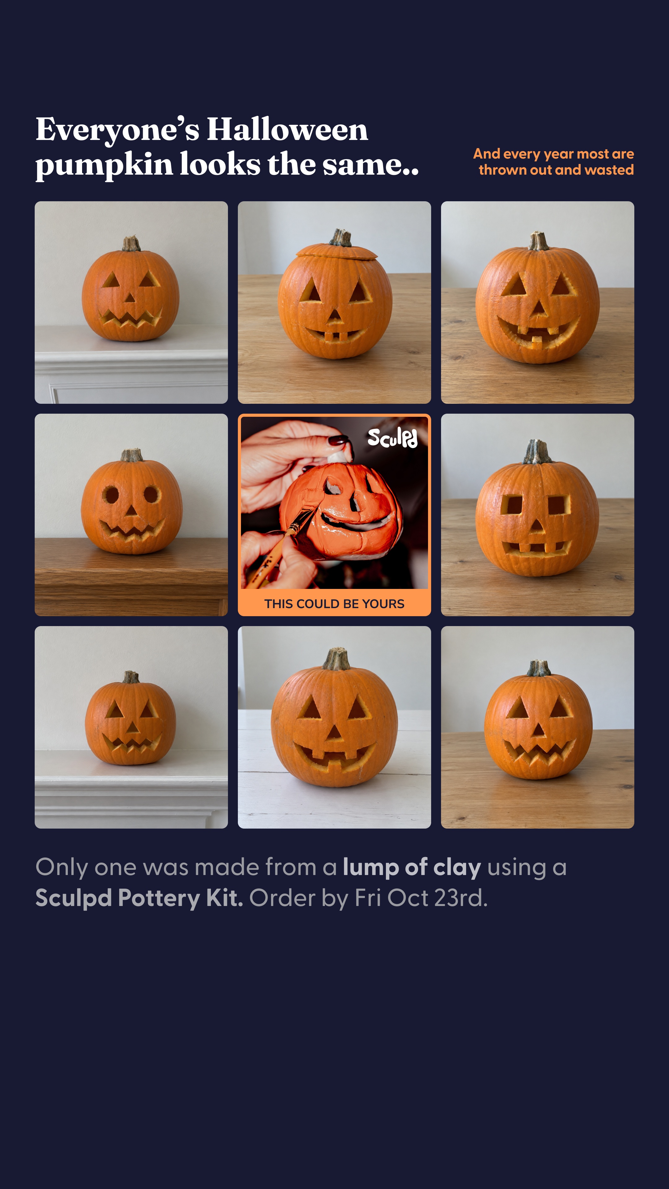 Sculpd Facebook ad: Yours Won't Get Binned