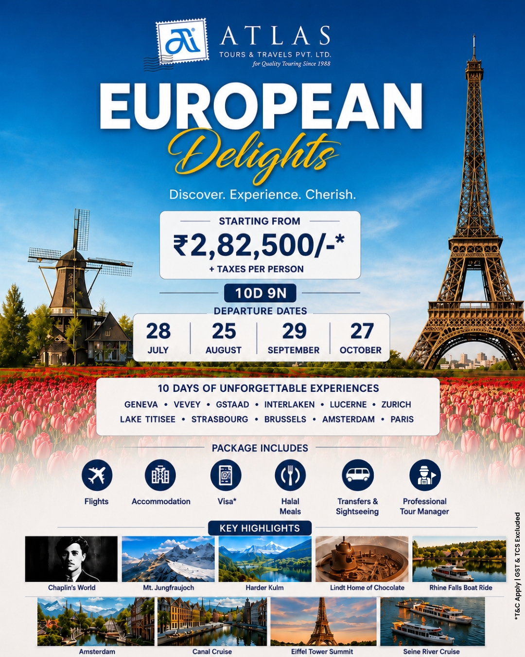 Atlas Tours & Travels Facebook ad: Europe Group Tour from ₹2,82,500*