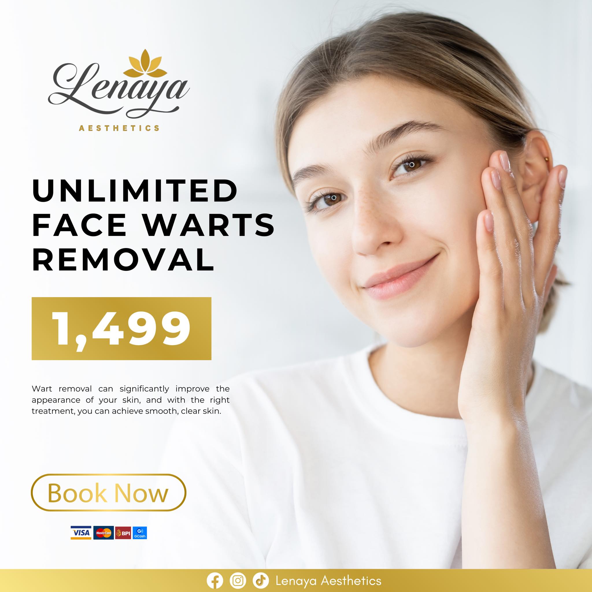 Lenaya Aesthetics - Antipolo Branch Facebook ad: 𝗨𝗡𝗟𝗜𝗠𝗜𝗧𝗘𝗗 𝗙𝗮𝗰𝗲 𝗪𝗮𝗿𝘁𝘀 𝗥𝗲𝗺𝗼𝘃𝗮𝗹…