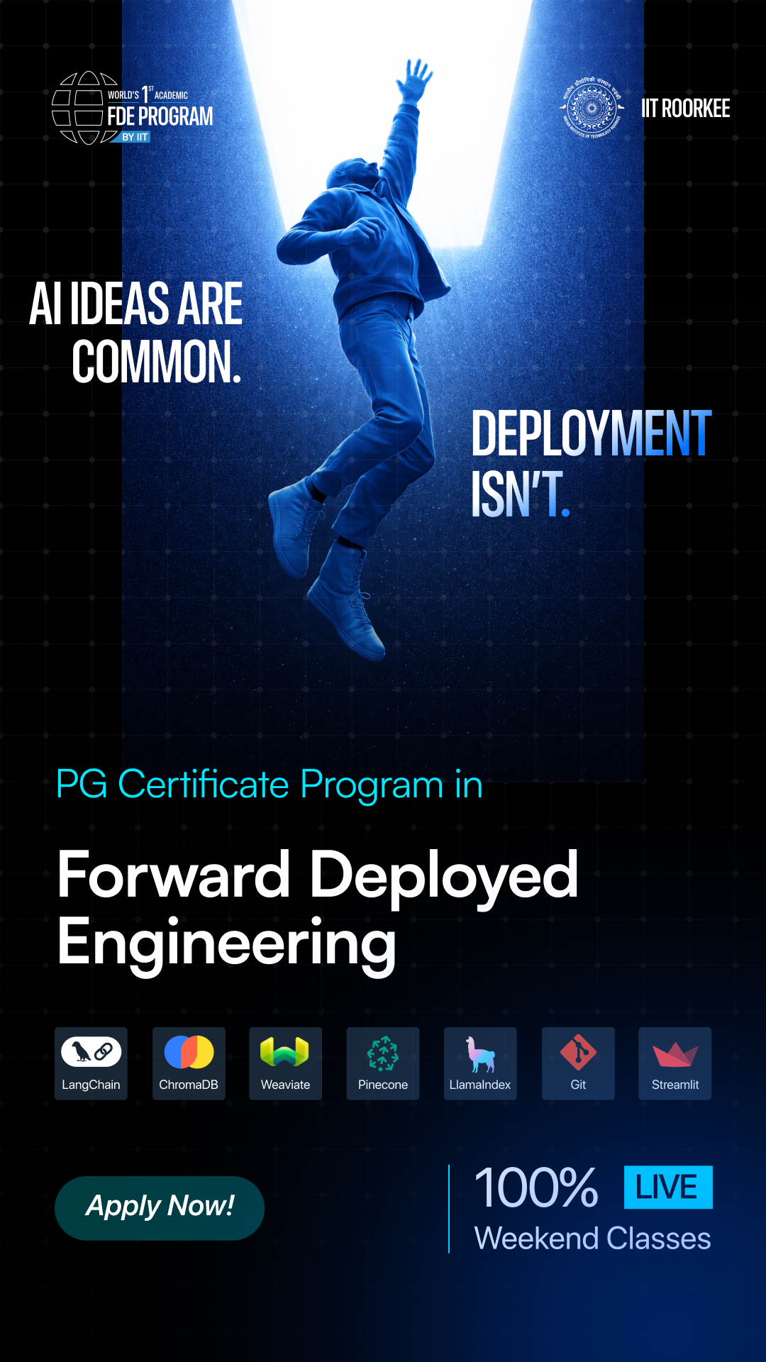 IIT Roorkee - PG Certificate Program in Forward Deployed AI Engineering Facebook ad from Feb 6, 2026