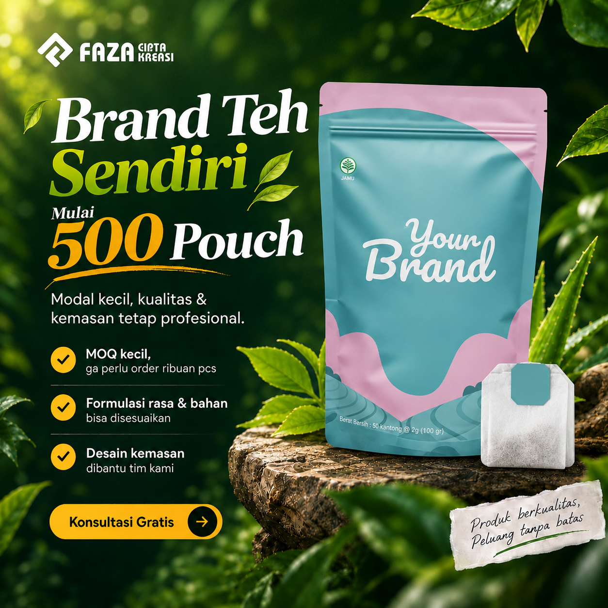 Faza Cipta Kreasi - Jasa Maklon Herbal Facebook ad: Konsultasi gratis sekarang!
