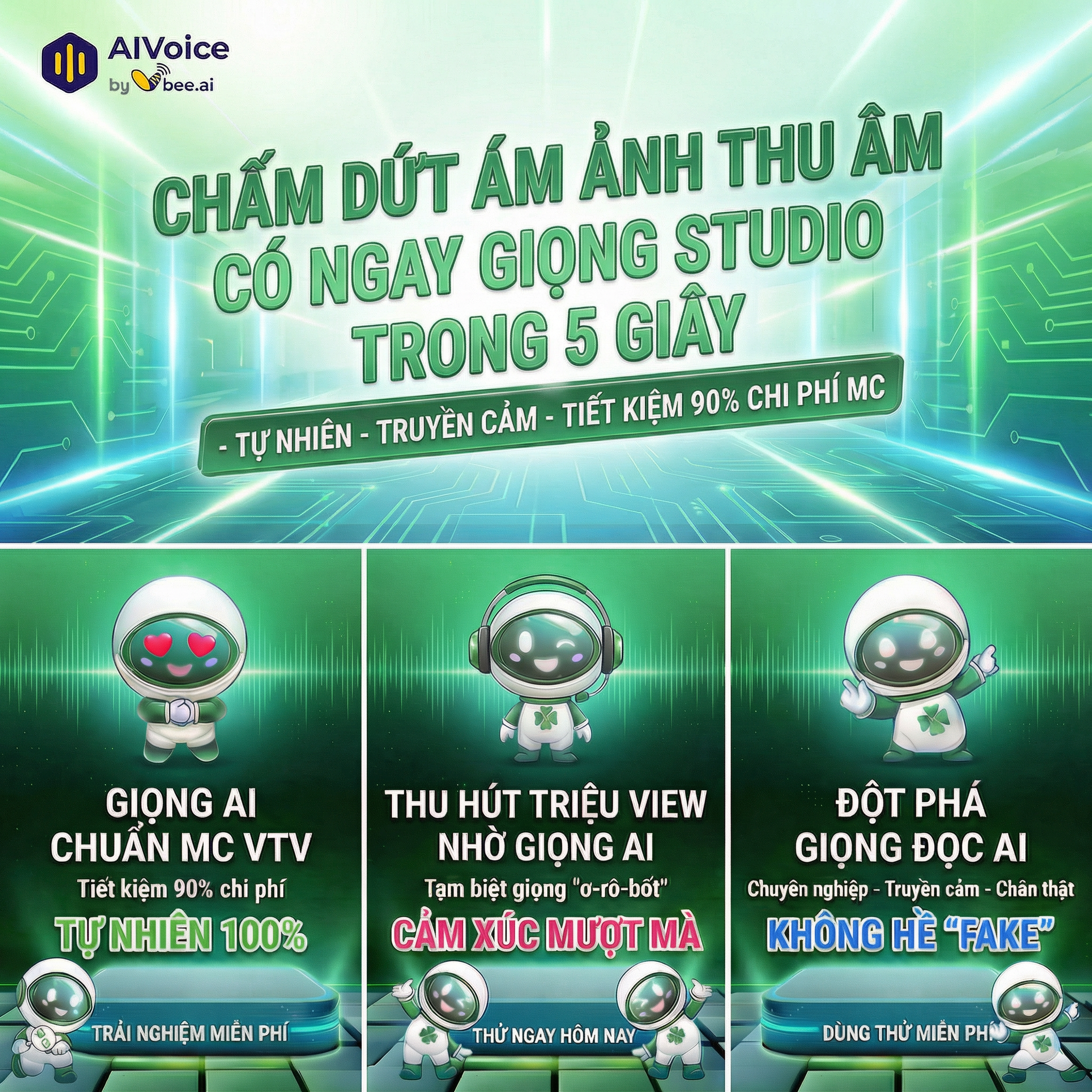 Vbee AI Voice Solutions Facebook ad: Đăng ký dùng thử miễn phí