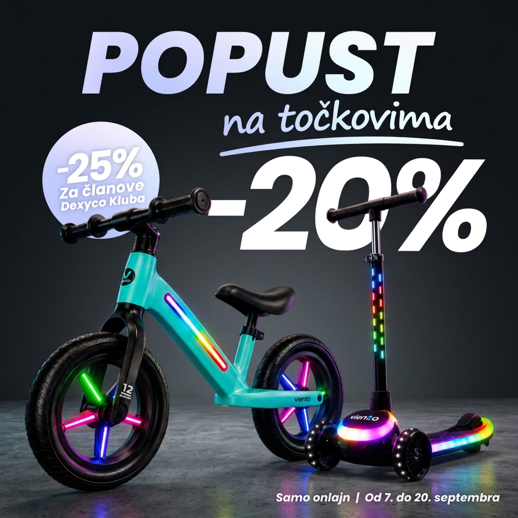 Dexy Co Facebook ad: Bicikli i trotineti, do -25%!