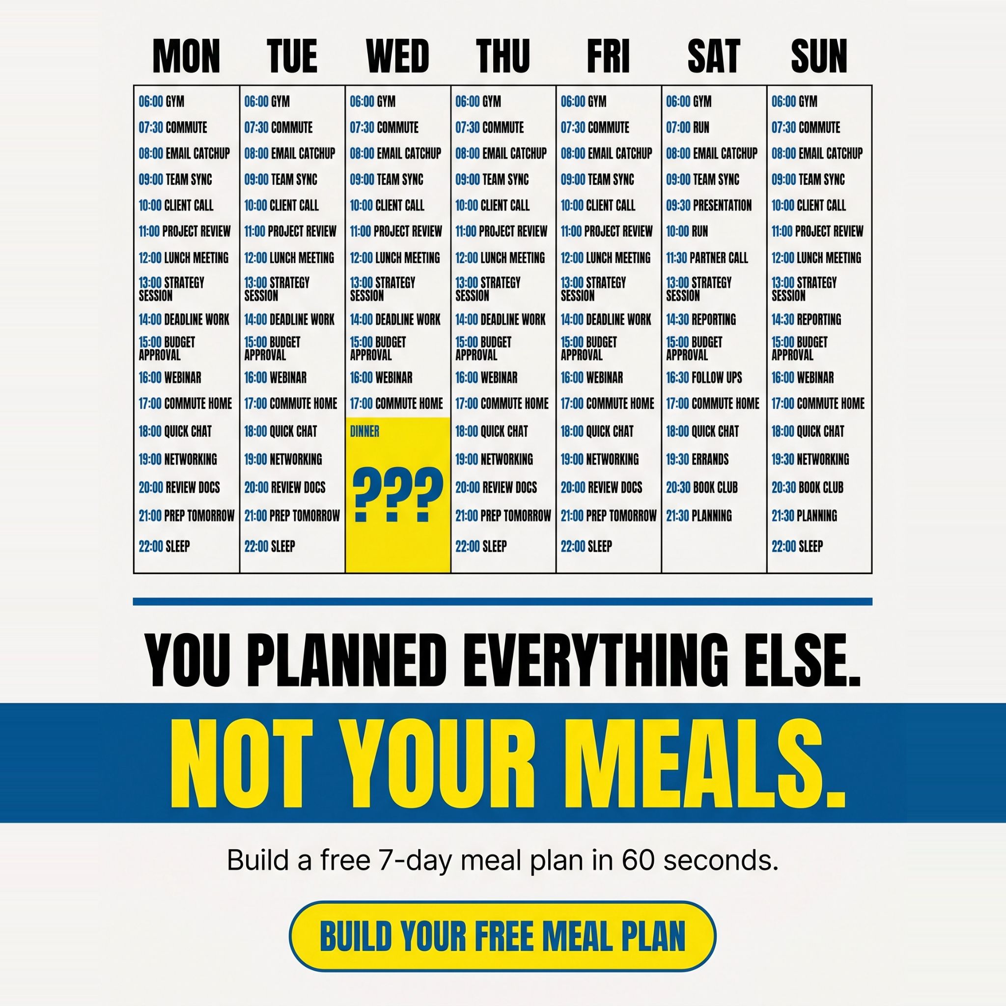 Roy Ritchie Coaching Facebook ad: RRC Weekly Meal Builder